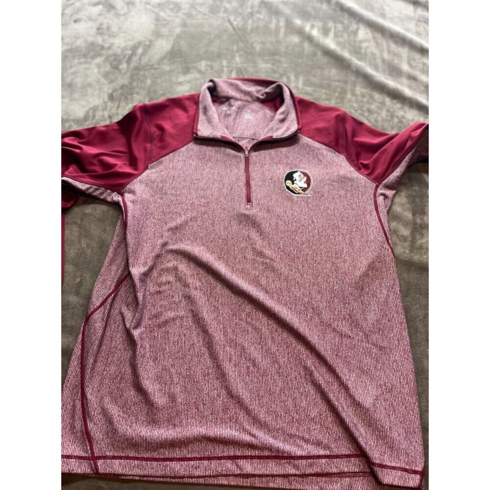 Antigua Florida State University Quarter Zip Pullover Long‎ Sleeve Shirt Mens XL